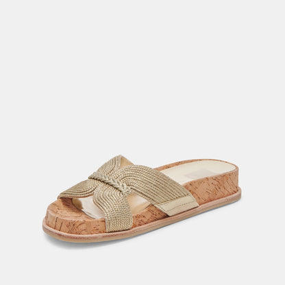 SELDA SANDALS GOLD RAFFIA - re:vita