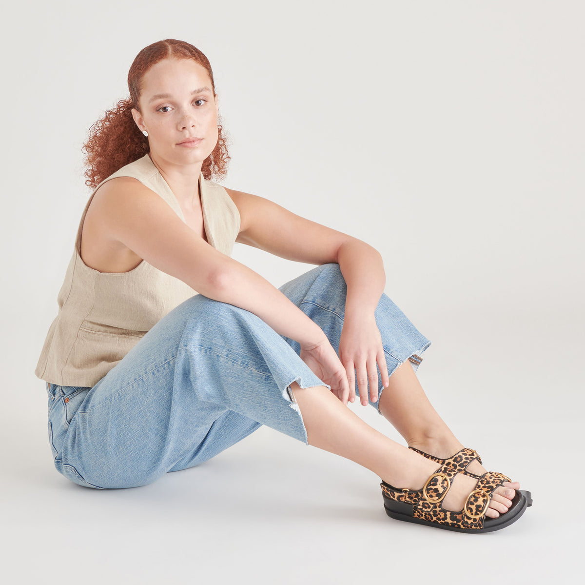 DOLCE VITA STARLA CROCHET SANDALS - NATURAL