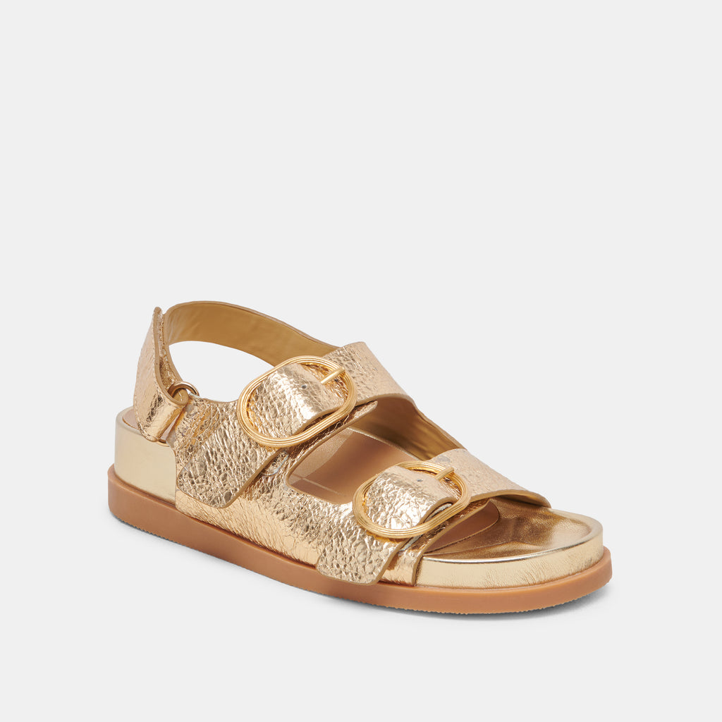 STARLA SANDALS GOLD DISTRESSED LEATHER - image 2