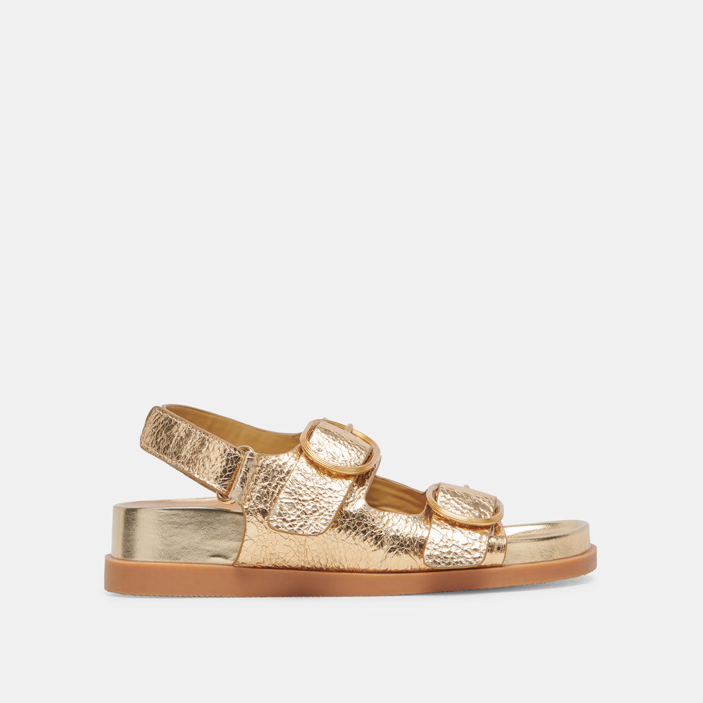 STARLA SANDALS GOLD DISTRESSED LEATHER - image 1