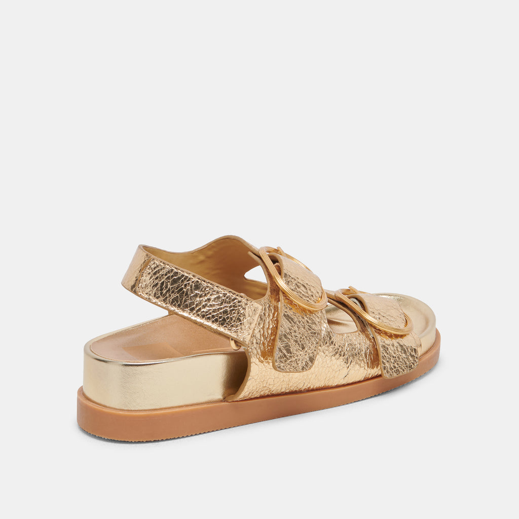 STARLA SANDALS GOLD DISTRESSED LEATHER - image 5