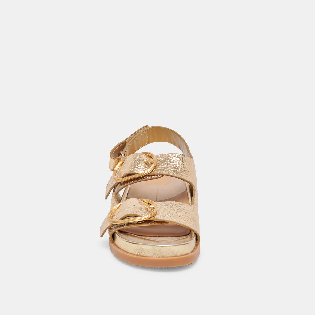 STARLA SANDALS GOLD DISTRESSED LEATHER - image 6