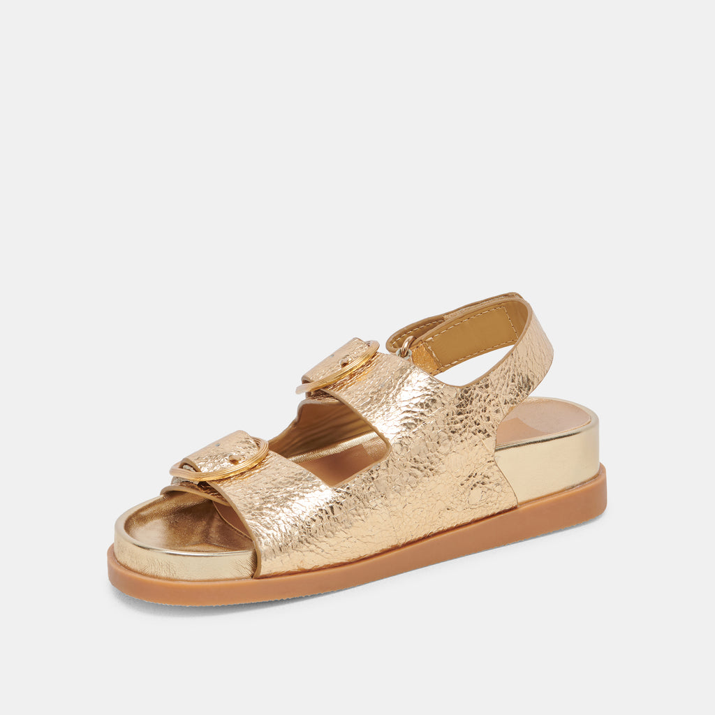 STARLA SANDALS GOLD DISTRESSED LEATHER - image 4