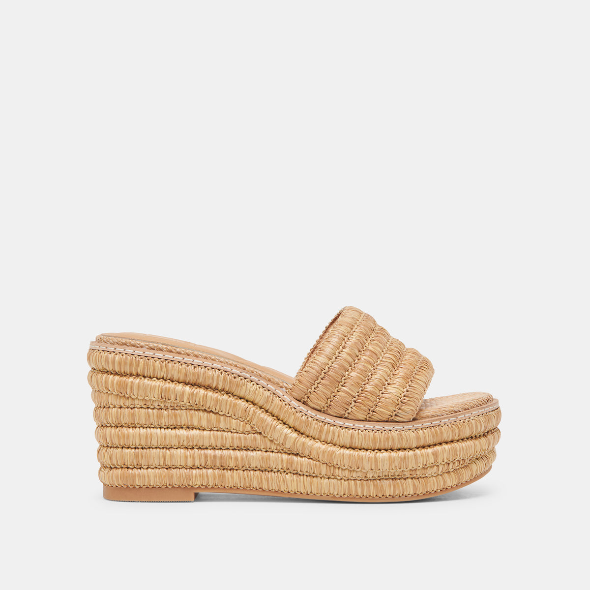 THRONE WEDGES LT RAFFIA