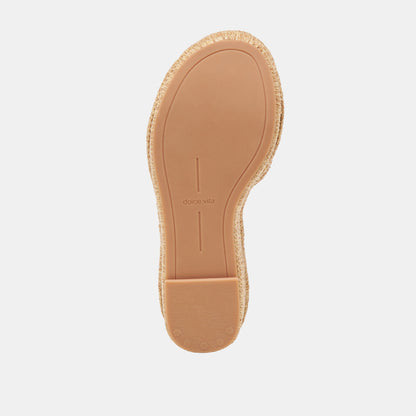 THRONE WIDE WEDGES LT NATURAL RAFFIA