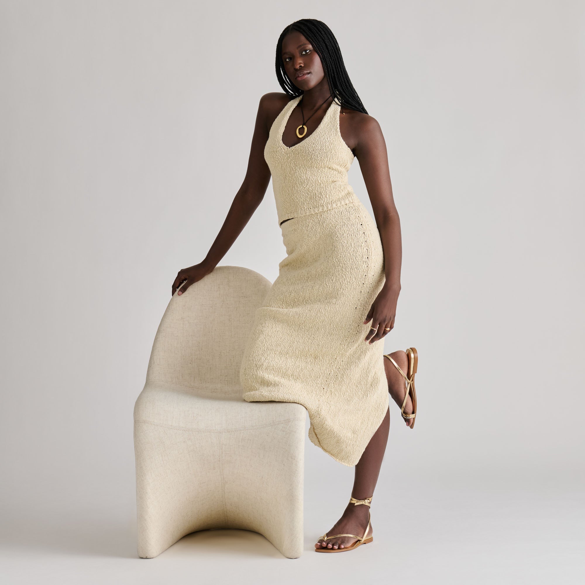 TYRICE SANDALS GOLD LEATHER