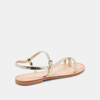 WANDRE SANDALS GOLD DISTRESSED LEATHER - re:vita