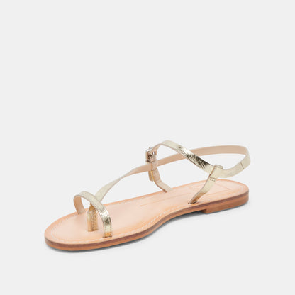 WANDRE SANDALS GOLD DISTRESSED LEATHER - re:vita