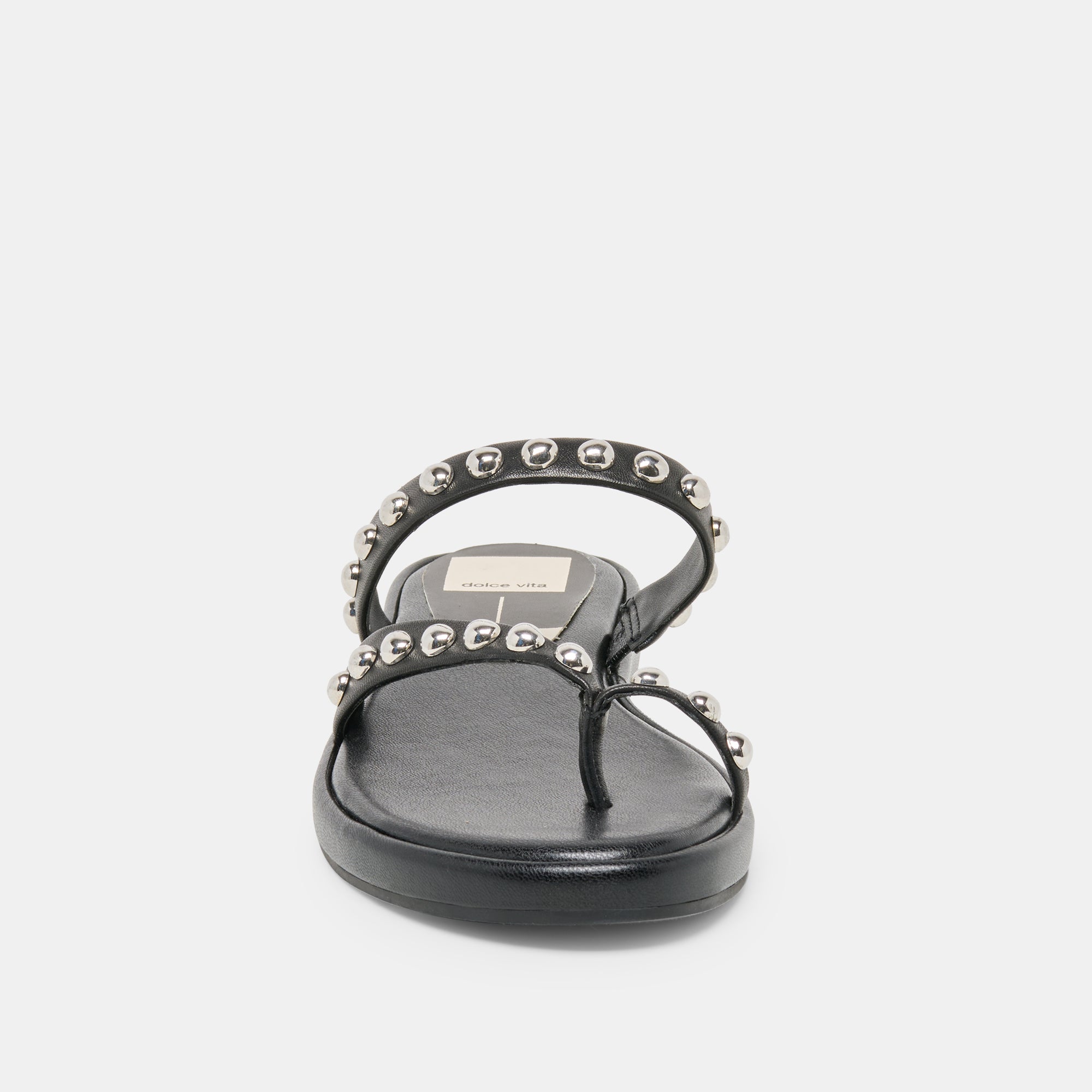 AMARY STUD SANDALS BLACK LEATHER