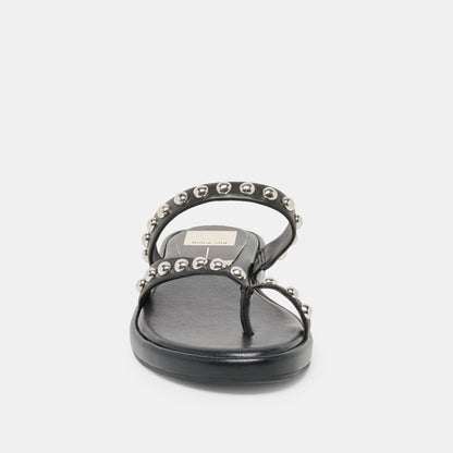 AMARY STUD SANDALS BLACK LEATHER