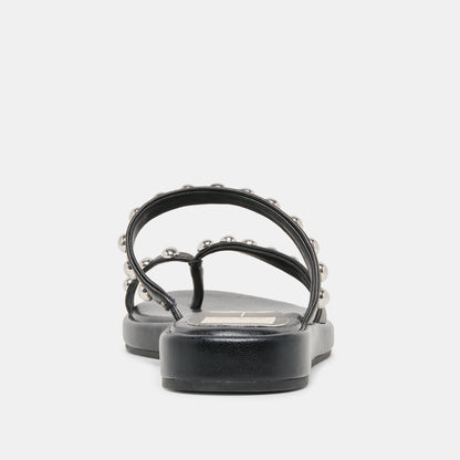 AMARY STUD SANDALS BLACK LEATHER