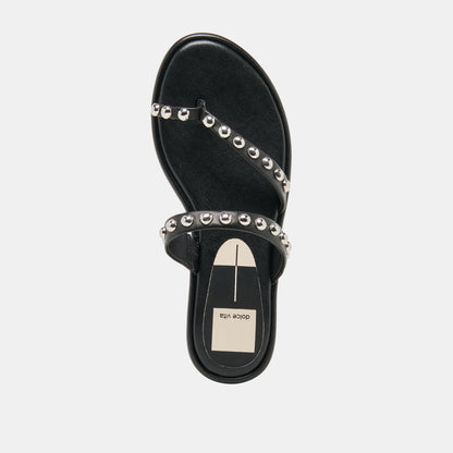 AMARY STUD SANDALS BLACK LEATHER