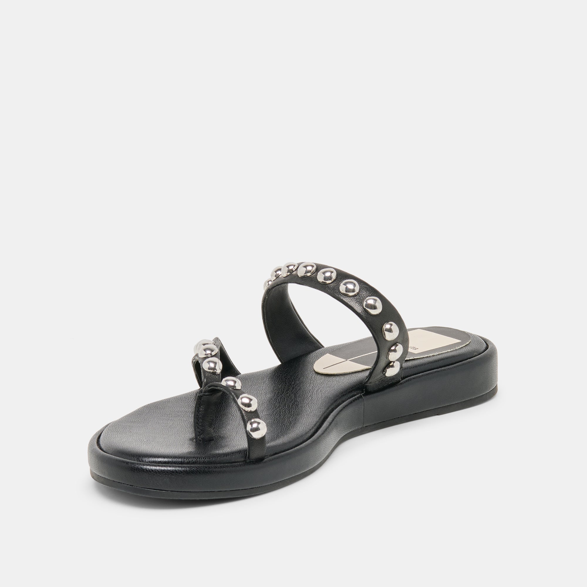 AMARY STUD SANDALS BLACK LEATHER