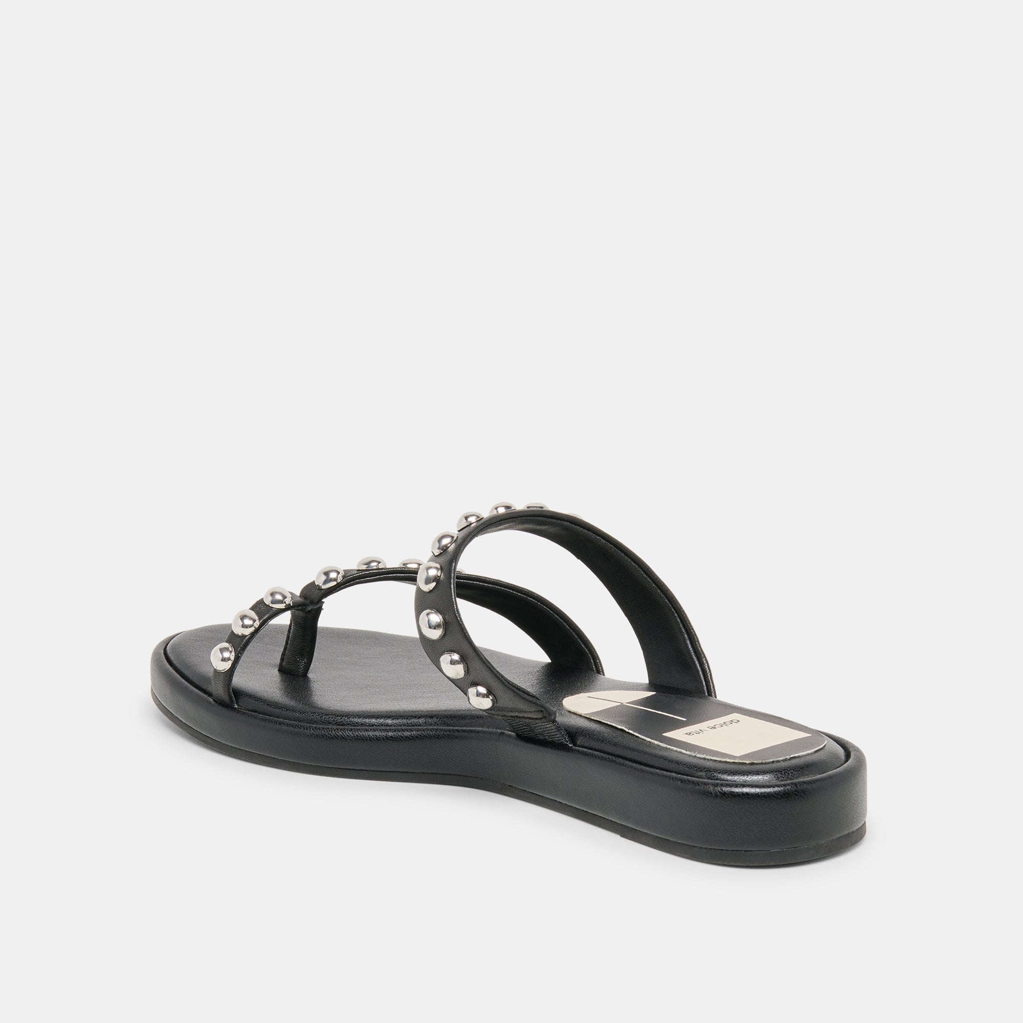 AMARY STUD SANDALS BLACK LEATHER