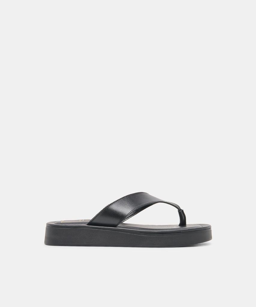 BLAYZE Black Leather Platform Flip-Flop Sandals | Dolce Vita