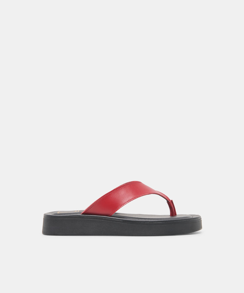 BLAYZE Red Leather Platform Flip-Flop Sandals | Dolce Vita