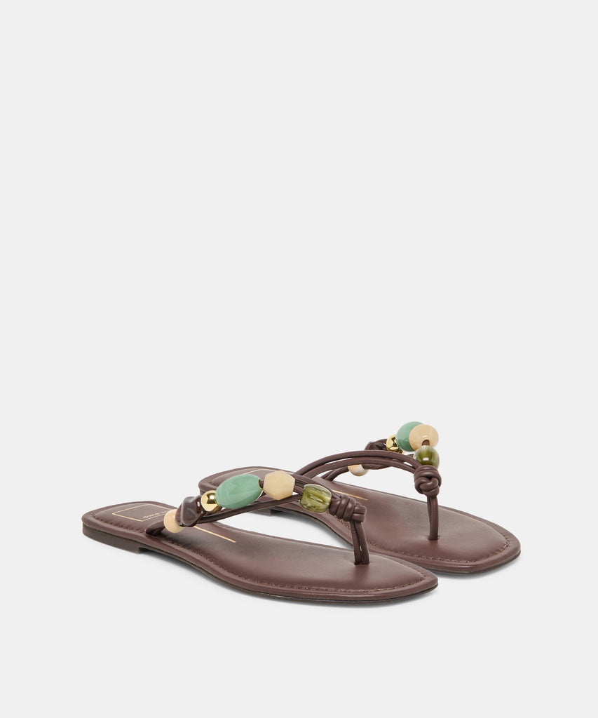 CELY SANDALS DK BROWN LEATHER