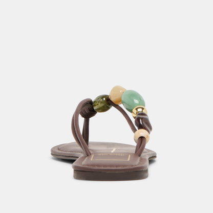 CELY SANDALS DK BROWN LEATHER