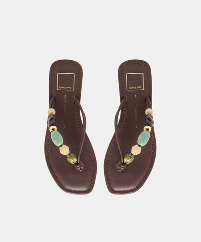 CELY SANDALS DK BROWN LEATHER