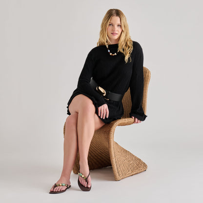 CELY SANDALS DK BROWN LEATHER