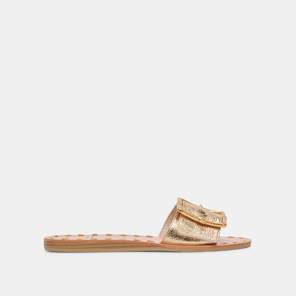 DASA WIDE SANDALS GOLD CRACKLED LEATHER - image 1