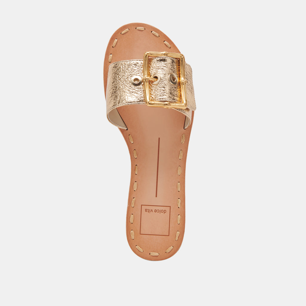 DASA WIDE SANDALS GOLD CRACKLED LEATHER - image 8