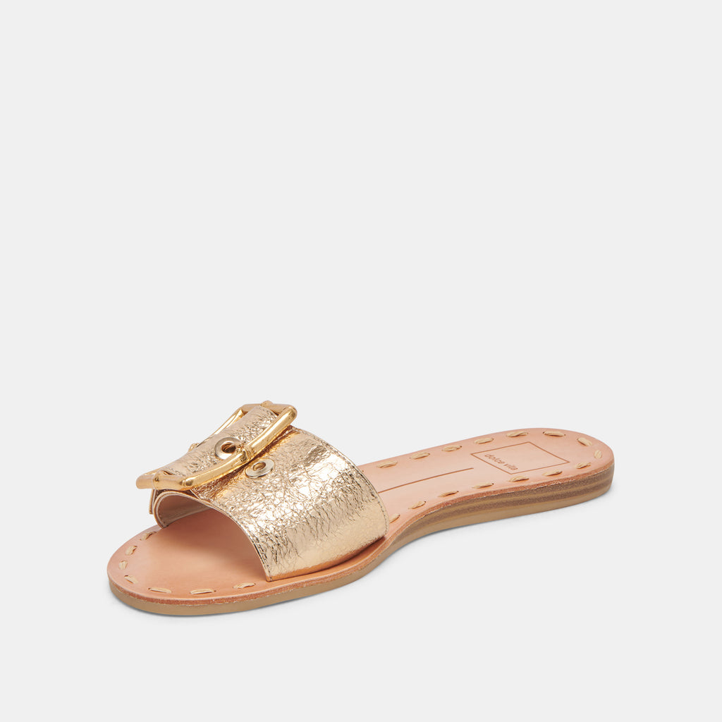 DASA WIDE SANDALS GOLD CRACKLED LEATHER - image 4