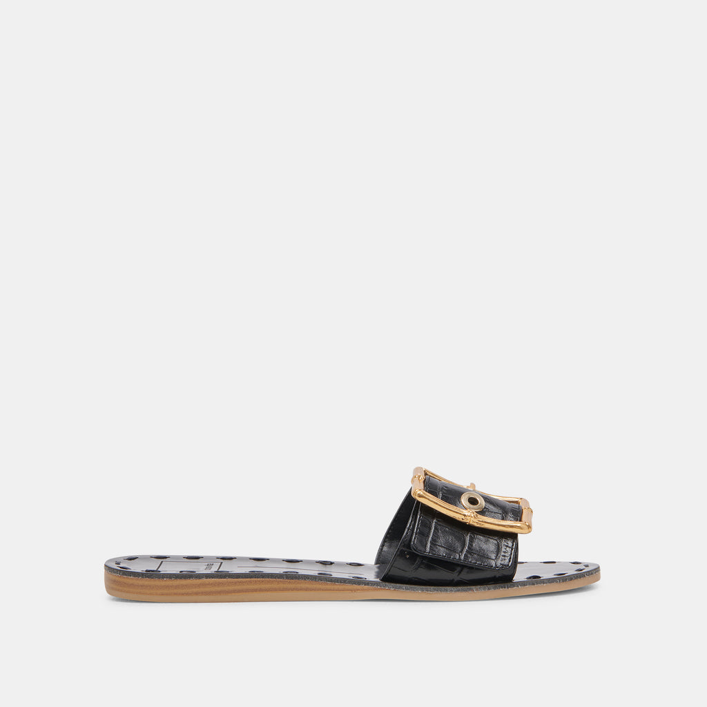 DASA SANDALS NOIR EMBOSSED LEATHER - image 1