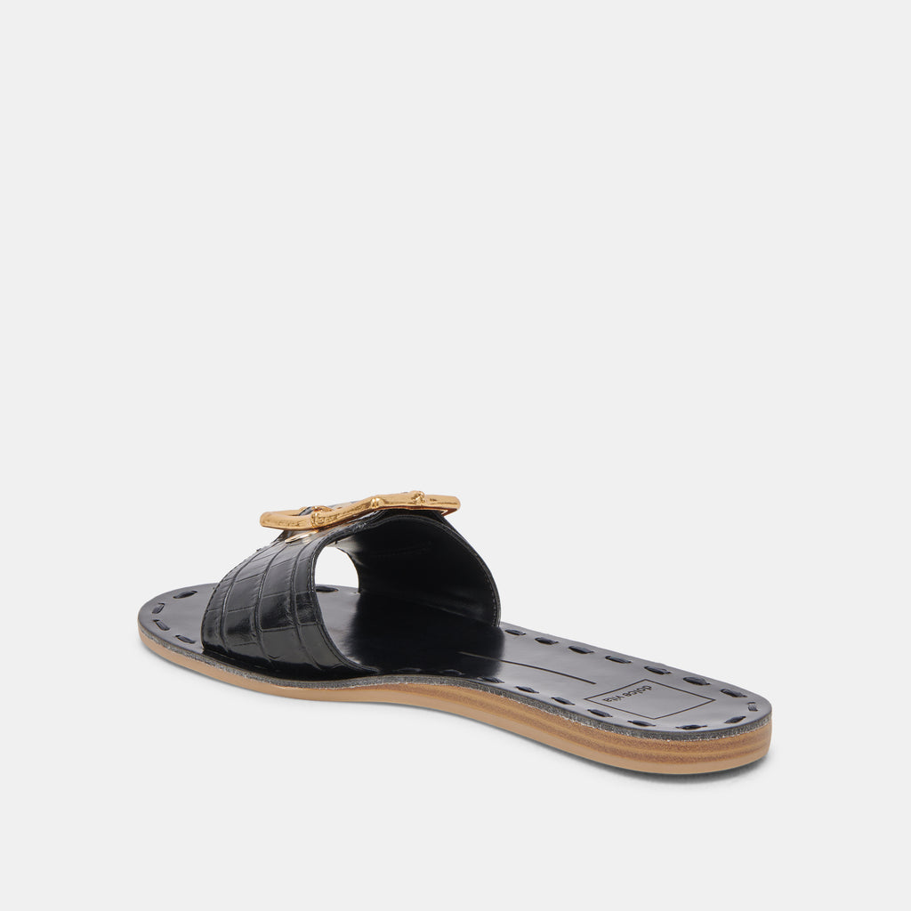 DASA SANDALS NOIR EMBOSSED LEATHER - image 7