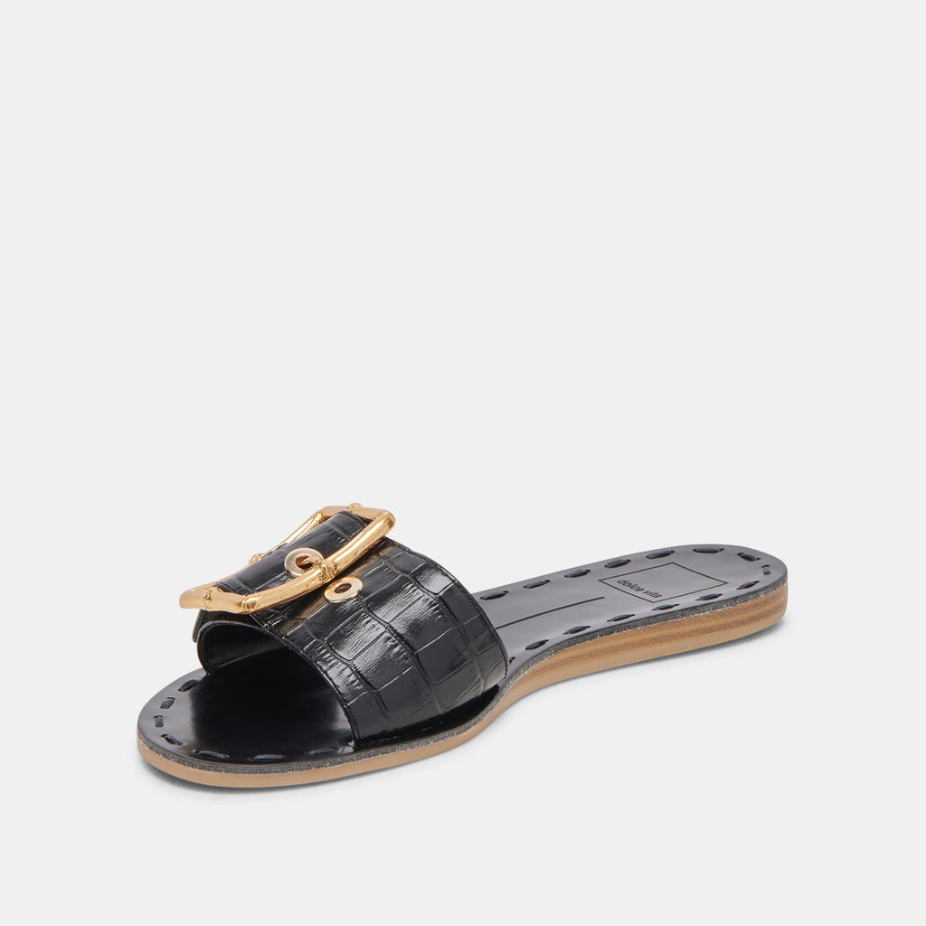 DASA SANDALS NOIR EMBOSSED LEATHER - image 6