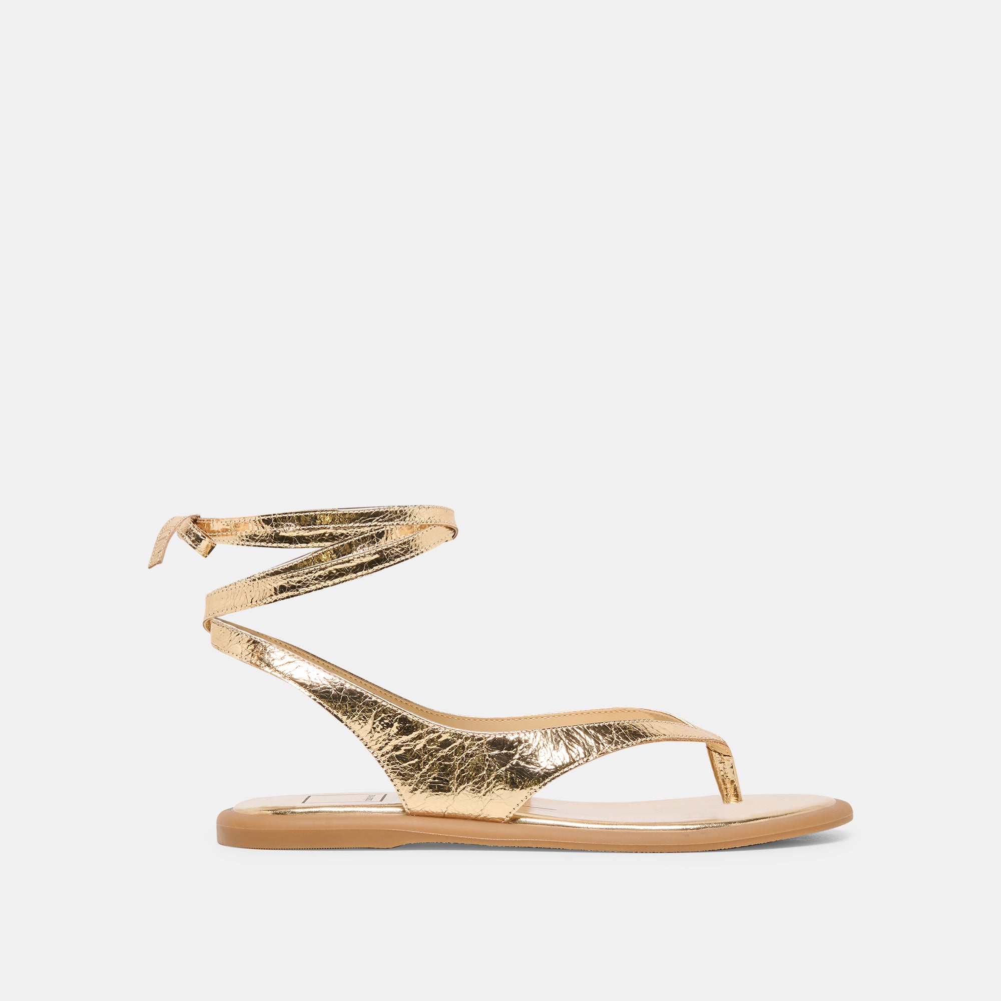 Jayden Gold Distressed Leather Sandals | Dolce Vita