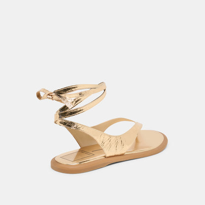 JAYDEN SANDALS GOLD DISTRESSED LEATHER