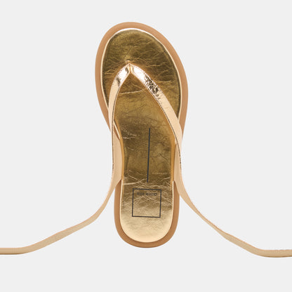 JAYDEN SANDALS GOLD DISTRESSED LEATHER