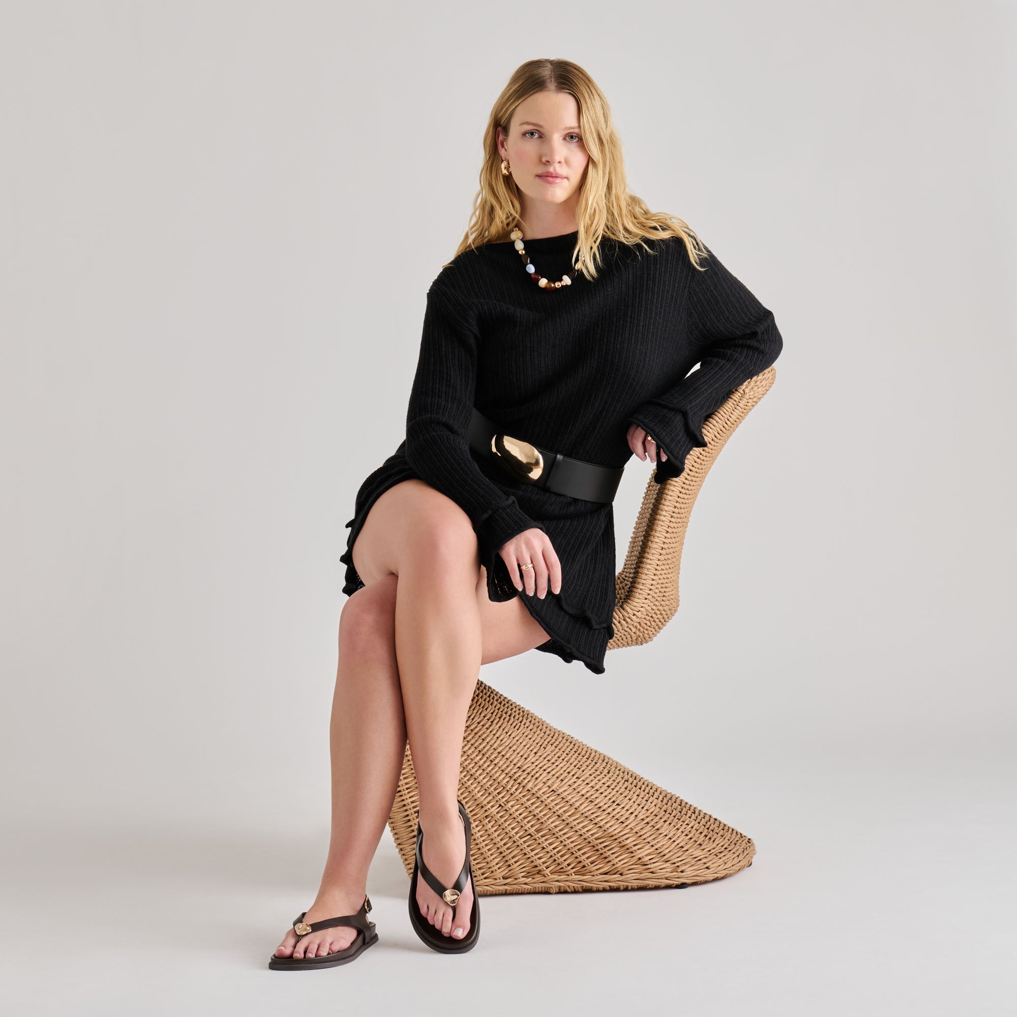 JONY SANDALS BLACK LEATHER