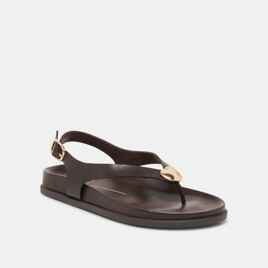 JONY SANDALS DK BROWN LEATHER