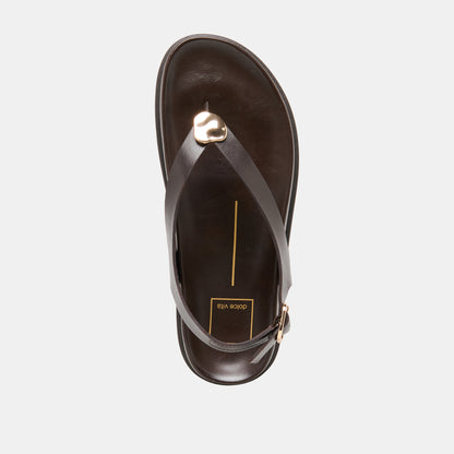 JONY SANDALS DK BROWN LEATHER