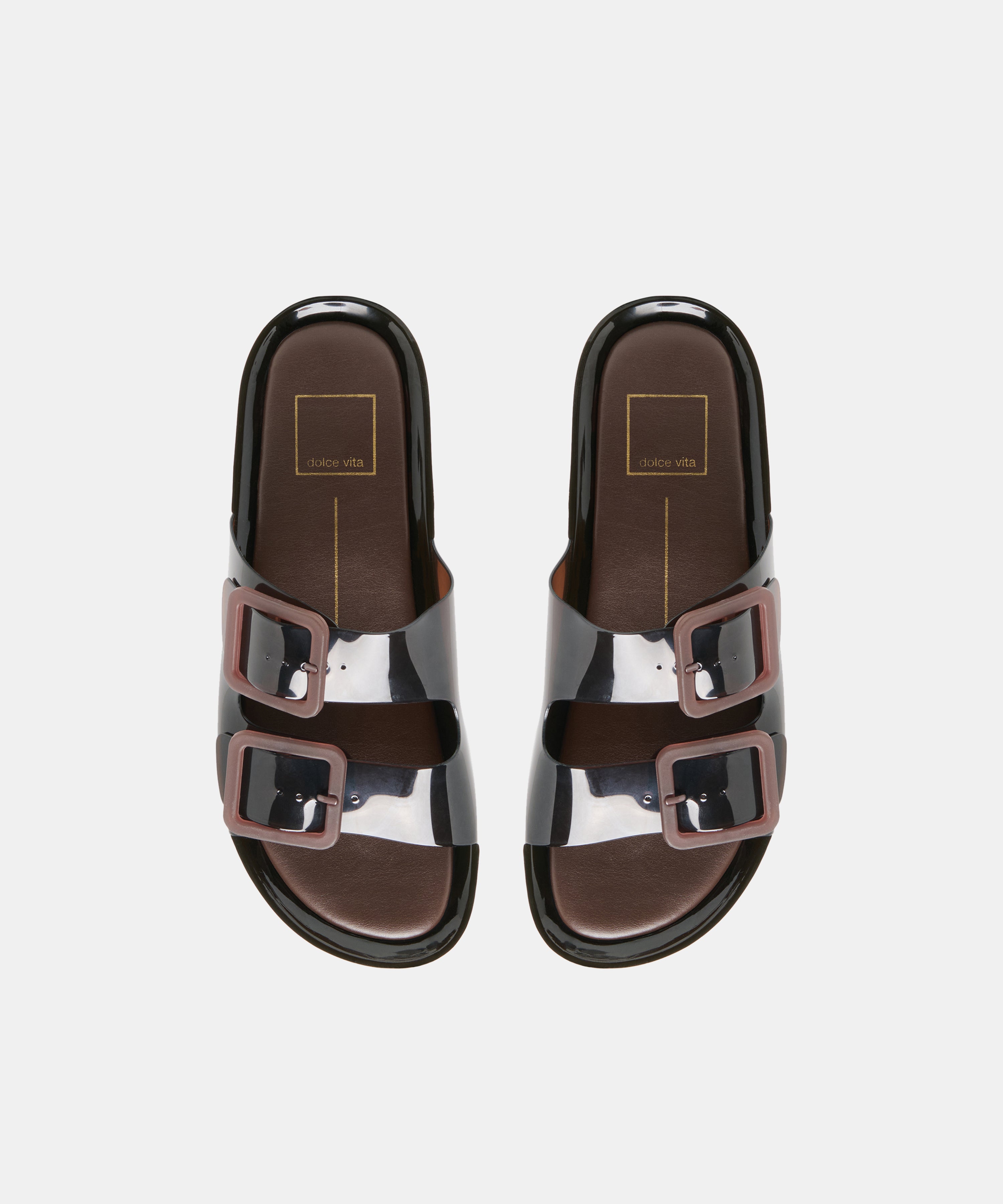 JULIO X Chocolate Vinyl Jelly Platform Sandals | Dolce Vita