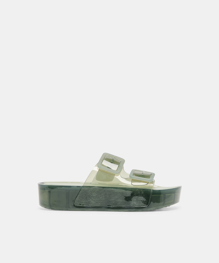 JULIO X Olive Vinyl Jelly Platform Sandals | Dolce Vita