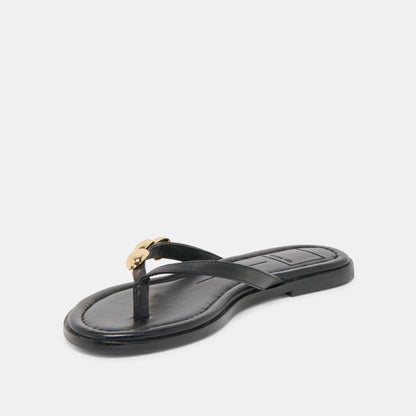 JUNY SANDALS BLACK LEATHER