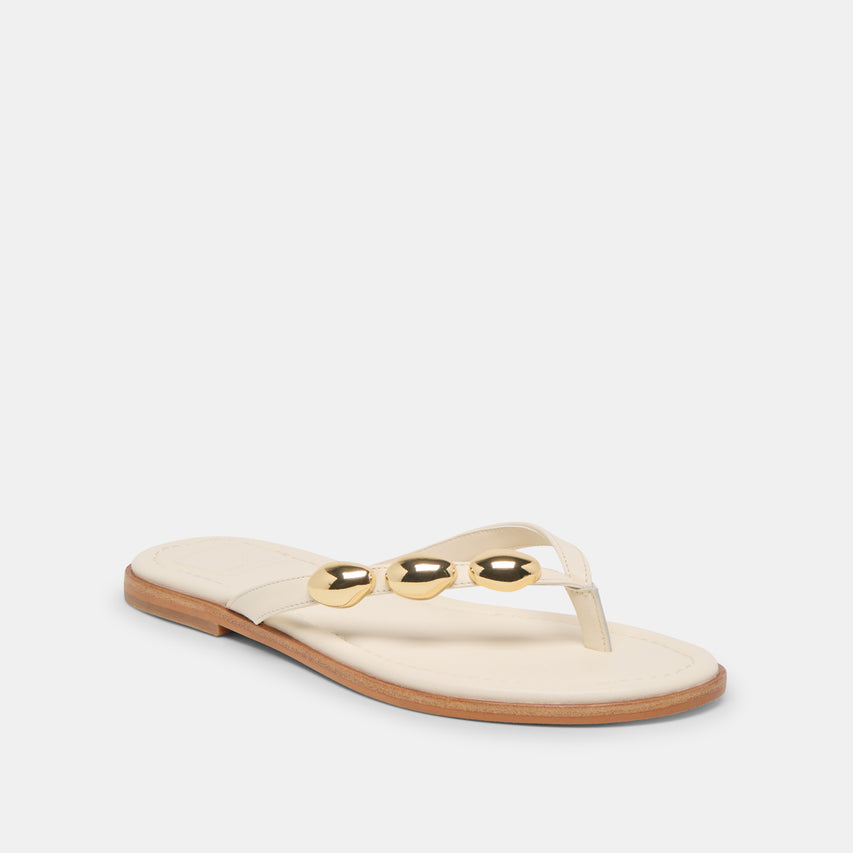 JUNY SANDALS OFF WHITE LEATHER