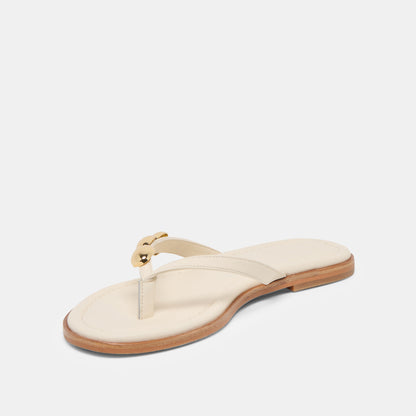 JUNY SANDALS OFF WHITE LEATHER