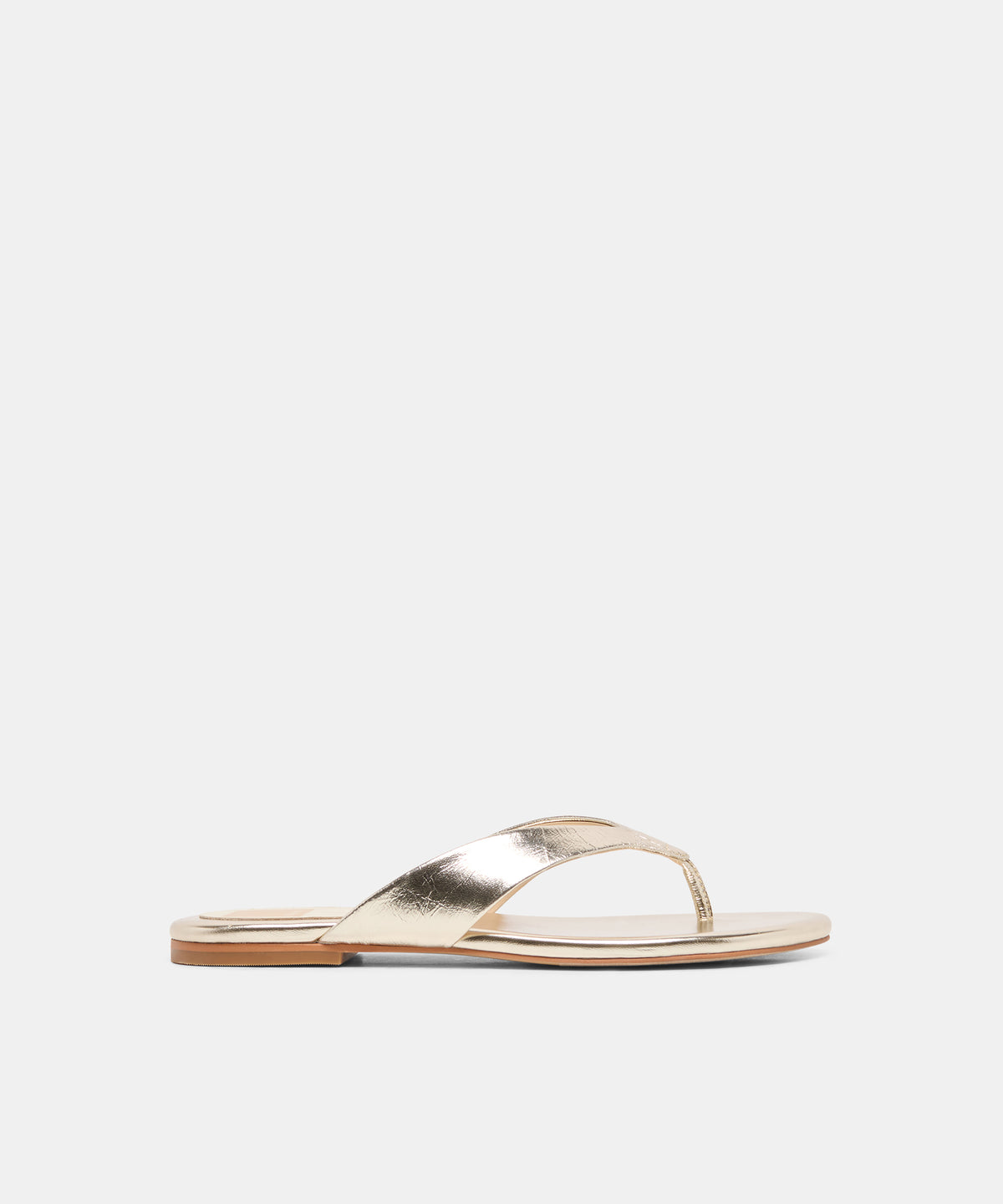 LINNET Lt Gold Leather Flip-Flop Thong Sandals | Dolce Vita