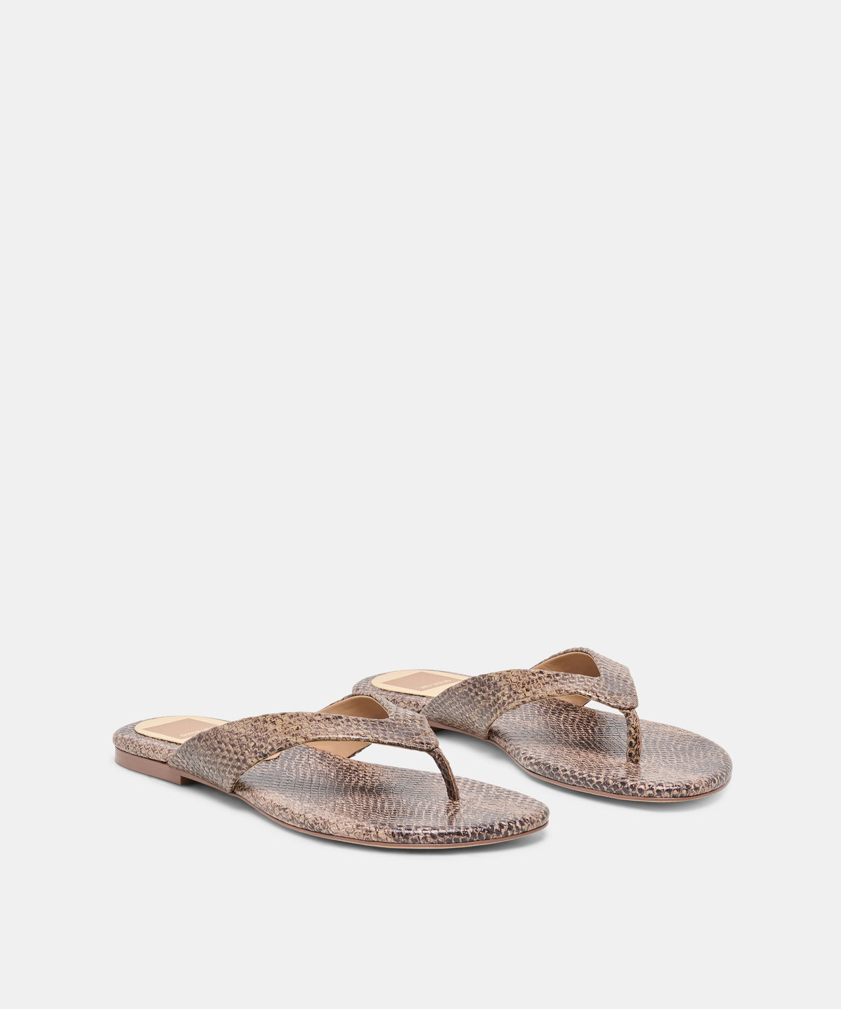 LINNET SANDALS SNAKE TAN EMBOSSED LEATHER - view 2