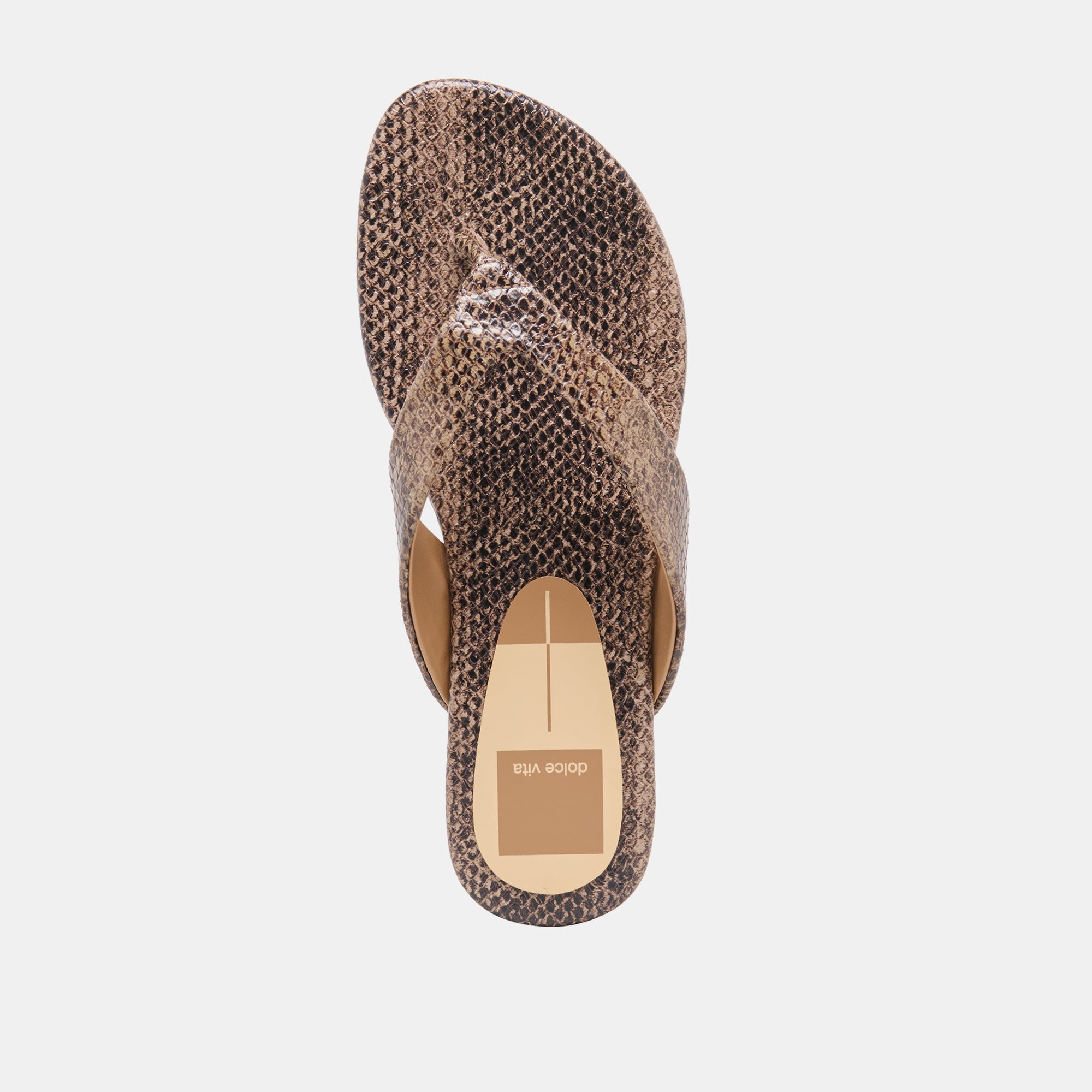 LINNET SANDALS SNAKE TAN EMBOSSED LEATHER - view 8