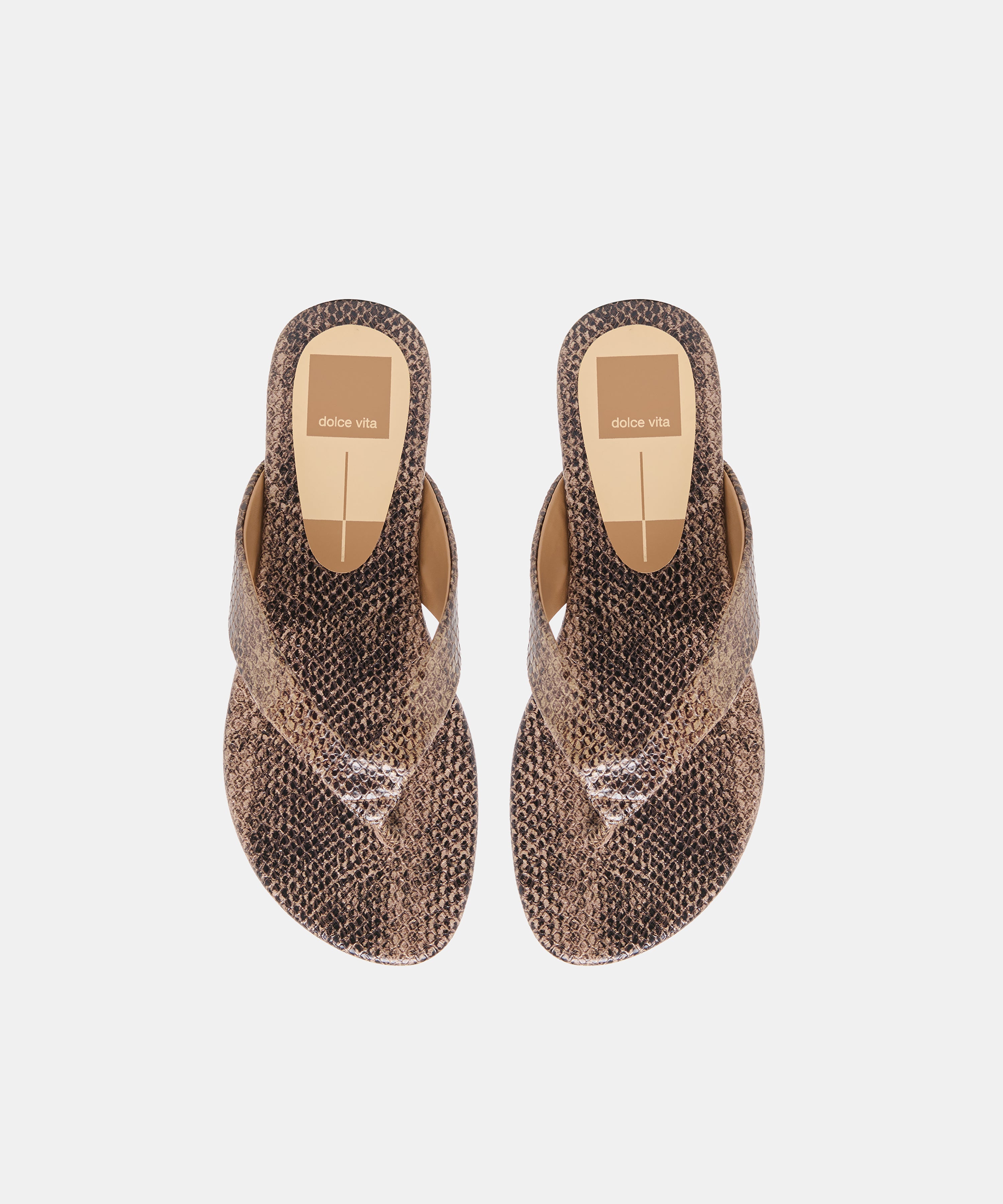 LINNET SANDALS SNAKE TAN EMBOSSED LEATHER - view 3