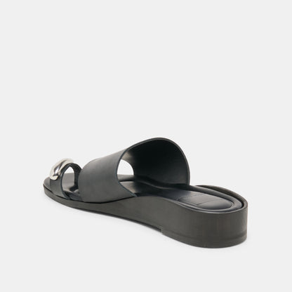 MOXY SANDALS BLACK LEATHER
