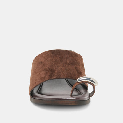 MOXY SANDALS DK BROWN SUEDE