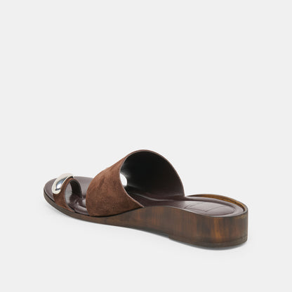 MOXY SANDALS DK BROWN SUEDE