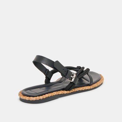 REED SANDALS BLACK LEATHER