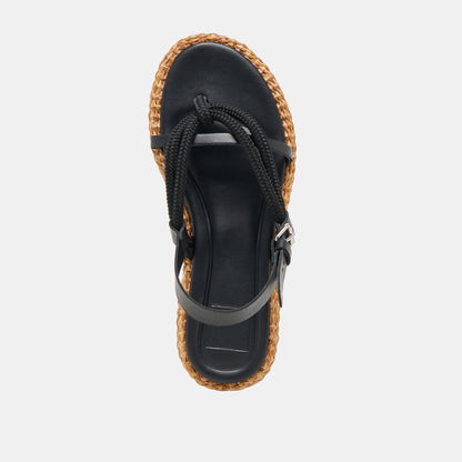 REED SANDALS BLACK LEATHER